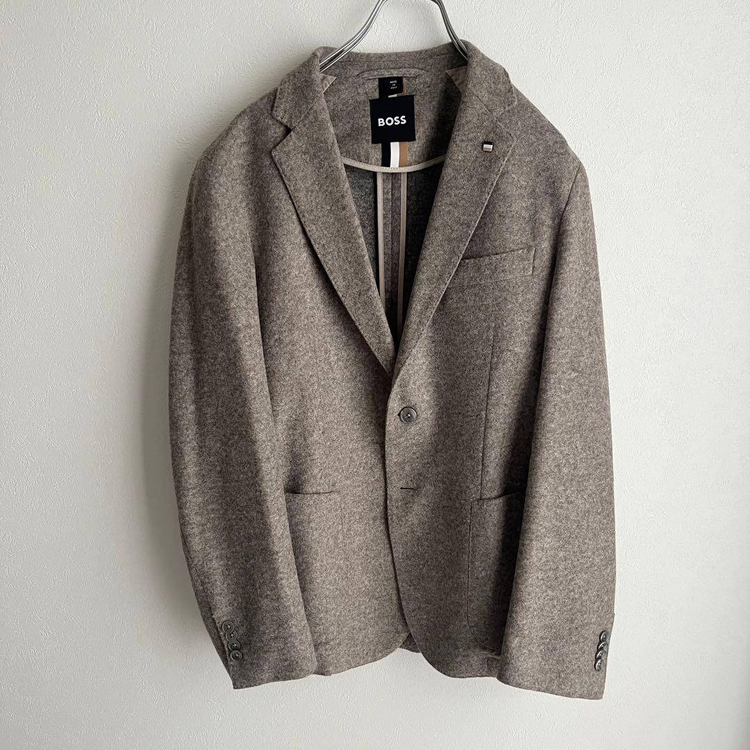 【極美品✨】ヒューゴボス　テーラード　ストレッチ　ジャージー　グレージュ　46