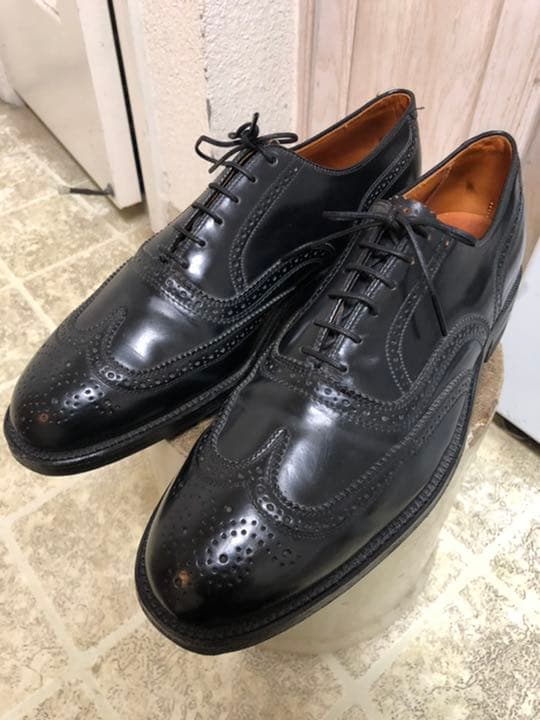 ヴィンテージ60年代シェルコードバン数回使用程度良　ウィングチップ革靴　10D