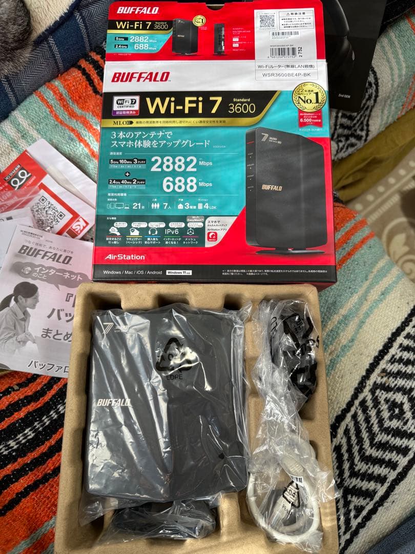 BUFFALO Wi-Fi 7 ルーター WXR-6000BE4P-BK