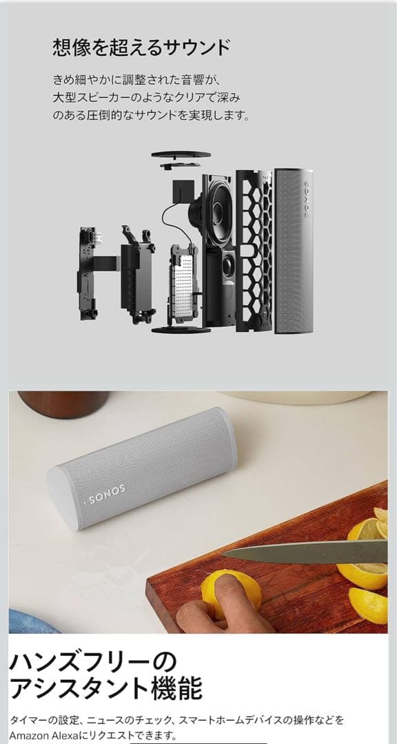 【美品】SONOS Roam ワイヤレススピーカー ウェーブ
