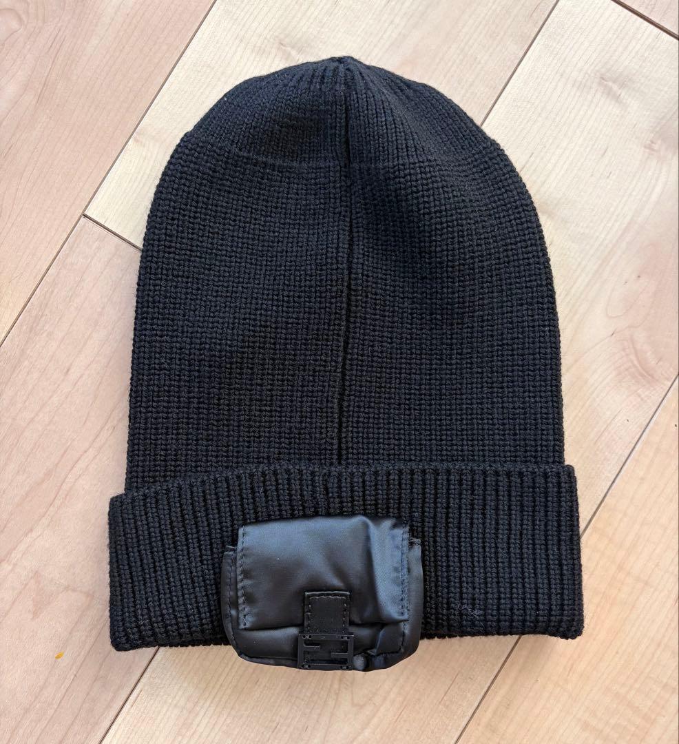 【未使用】FENDI フェンディ バゲットビーニーニット帽　ブラック
