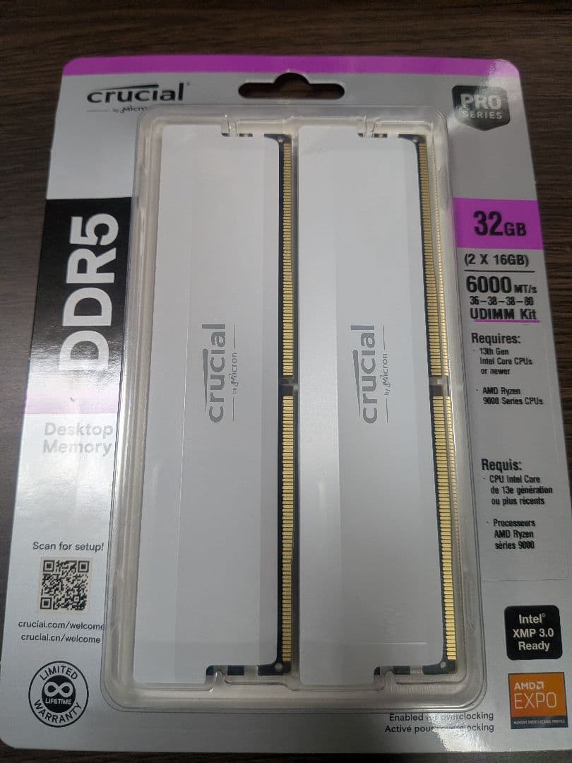 荒*げ様 Crucial DDR5-6000 32GB(2×16GB) 新品未開