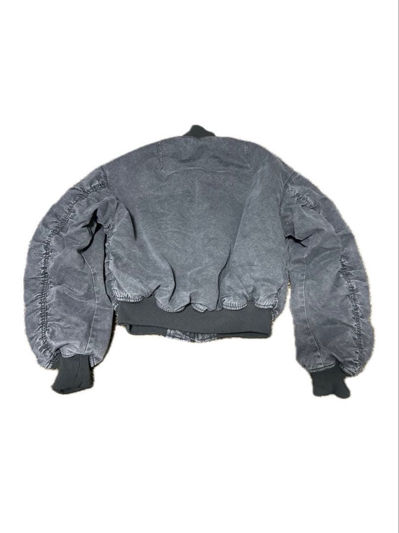 グレー ボリュームスリーブ アウター