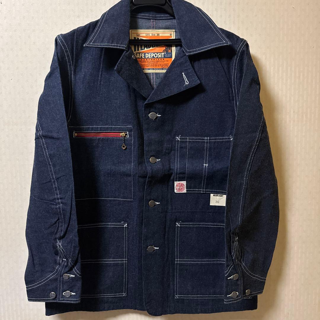 HEADLIGHT ヘッドライト デニムカバーオール 36 【美品】