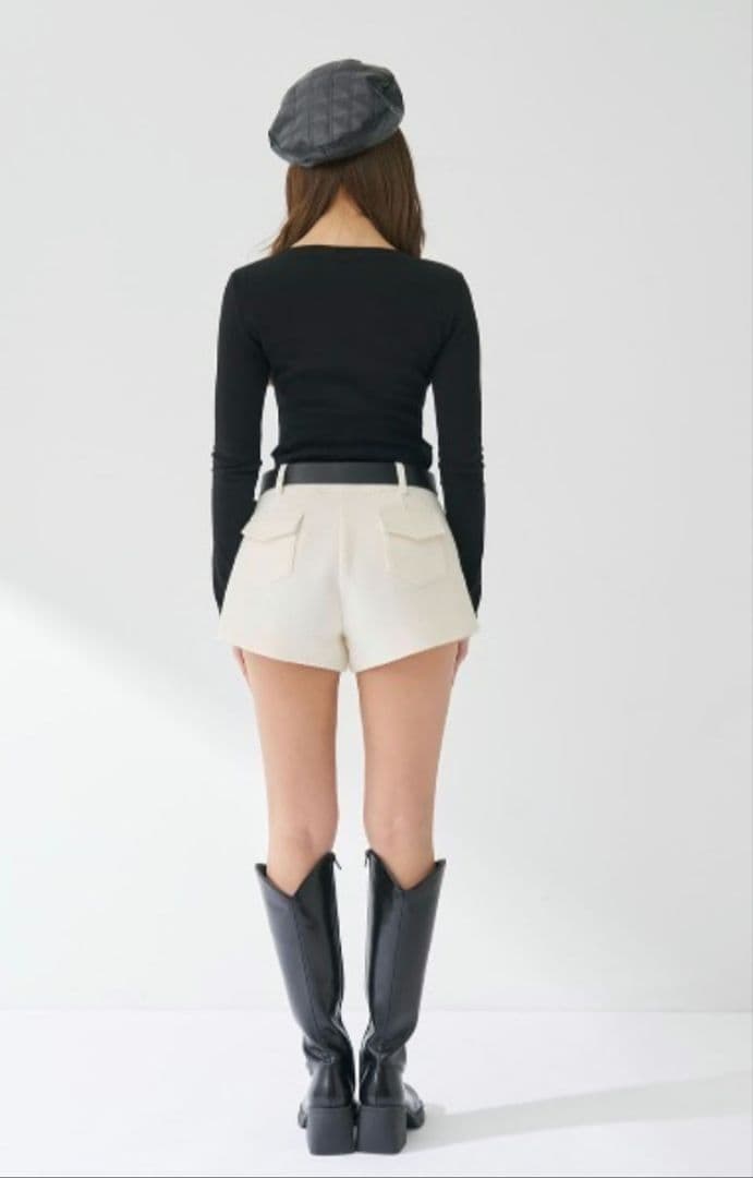 darich ダーリッチ ボンディングツイードショートパンツ ホワイト