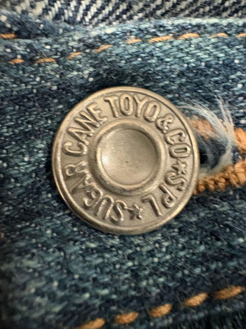 シュガーケーン　江戸藍砂糖黍製 デニム W34L34ストレートジーンズ