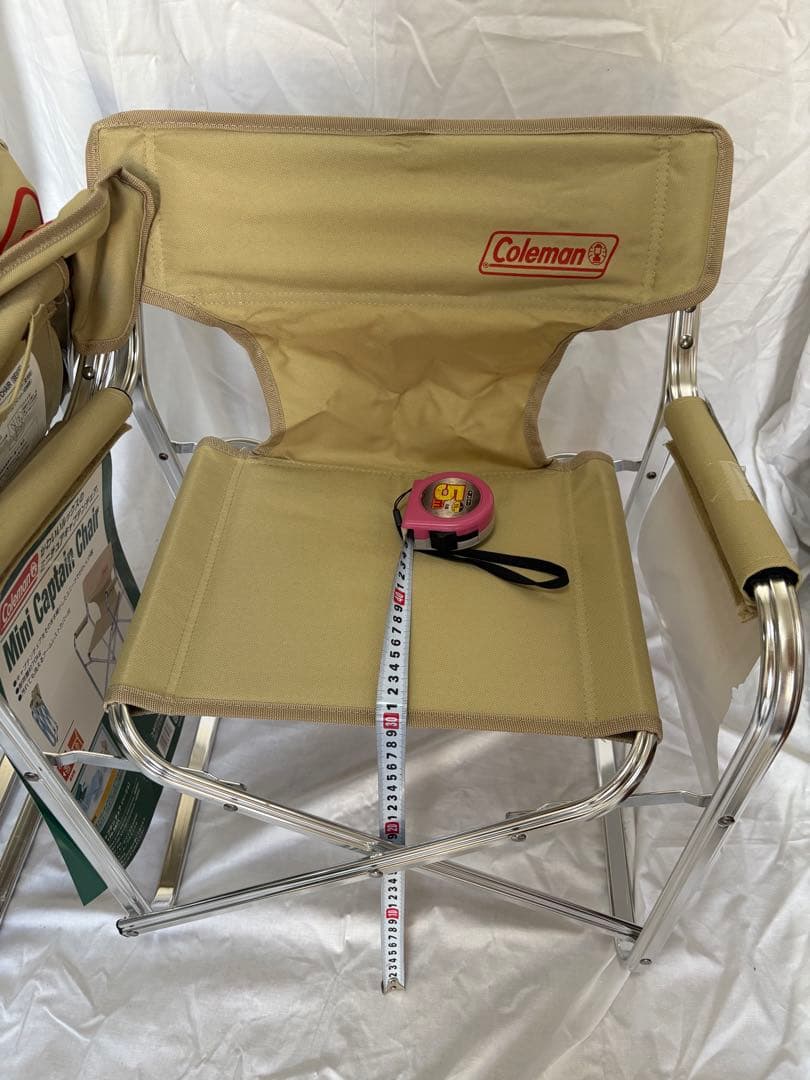 未使用 希少な廃盤品！コールマン製チェア(ベージュ)、テーブル、トートバッグ