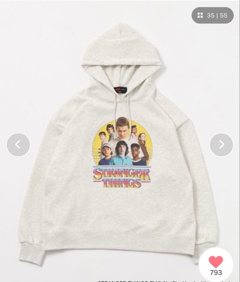 ストレンジャー・シングス niko and ... コラボ　フーディー　Mサイズ