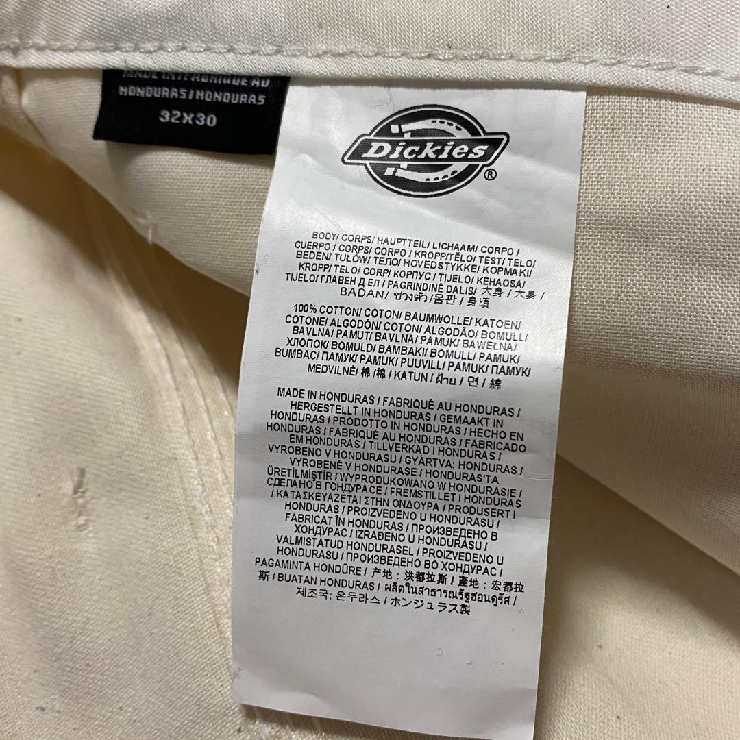 美品✨ディッキーズ　ダブルニー　ホワイトペインターパンツ