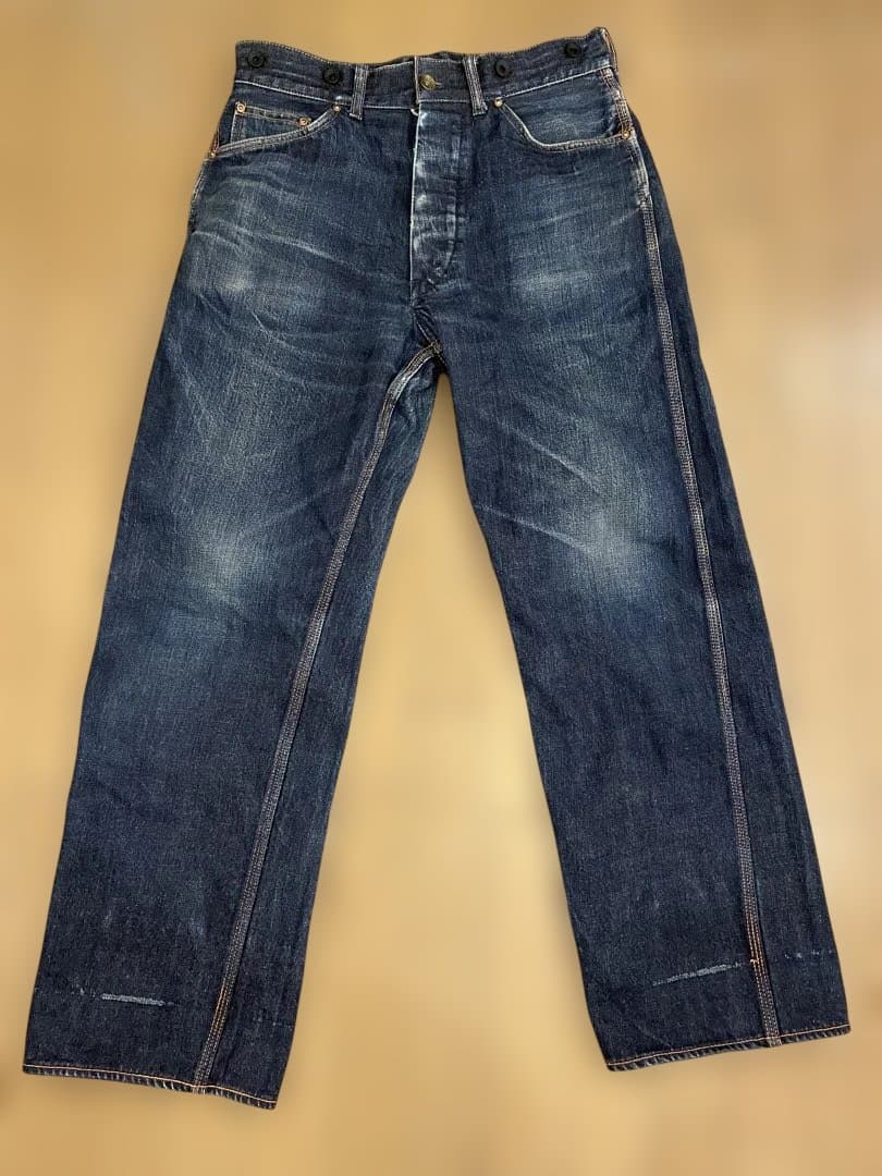 W32 At last&co 173デニムパンツ ペインターカバーオール