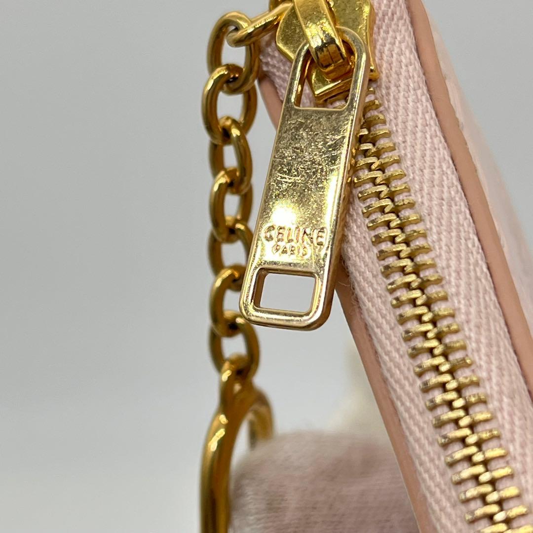 CELINE ケース キーリング トリオンフ ロゴ入り レザー 付属品付き