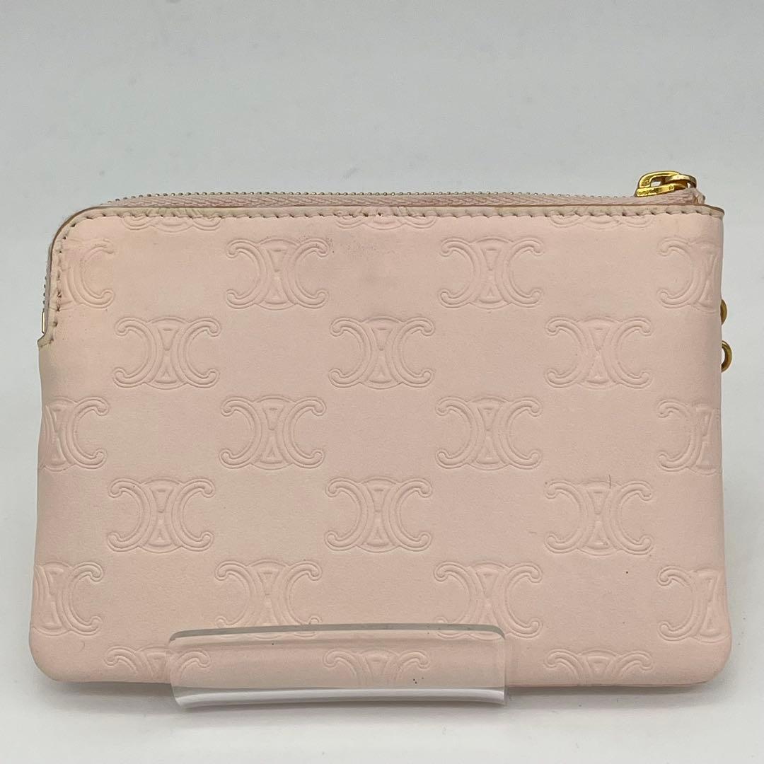 CELINE ケース キーリング トリオンフ ロゴ入り レザー 付属品付き