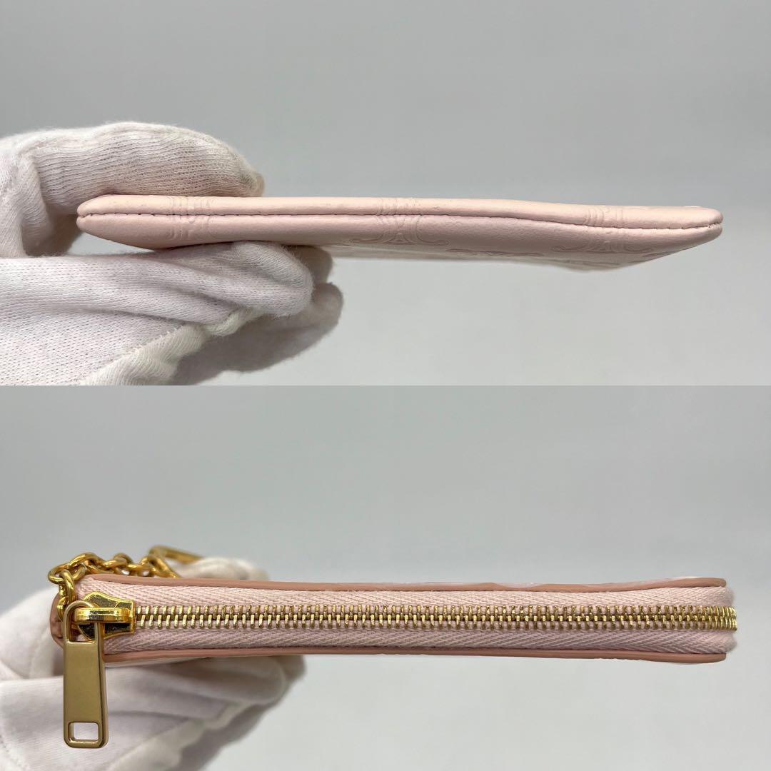 CELINE ケース キーリング トリオンフ ロゴ入り レザー 付属品付き