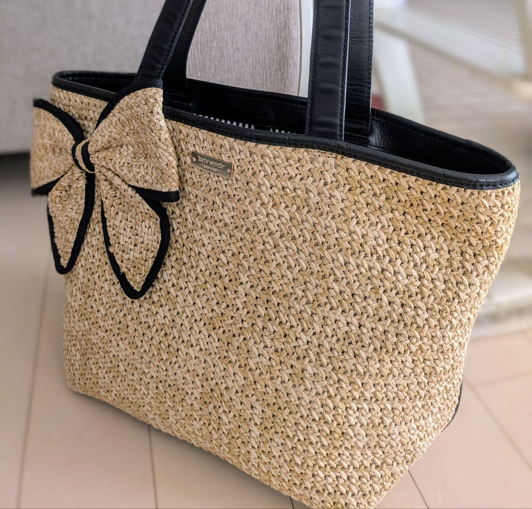 kate spade リボン付きかごバッグ