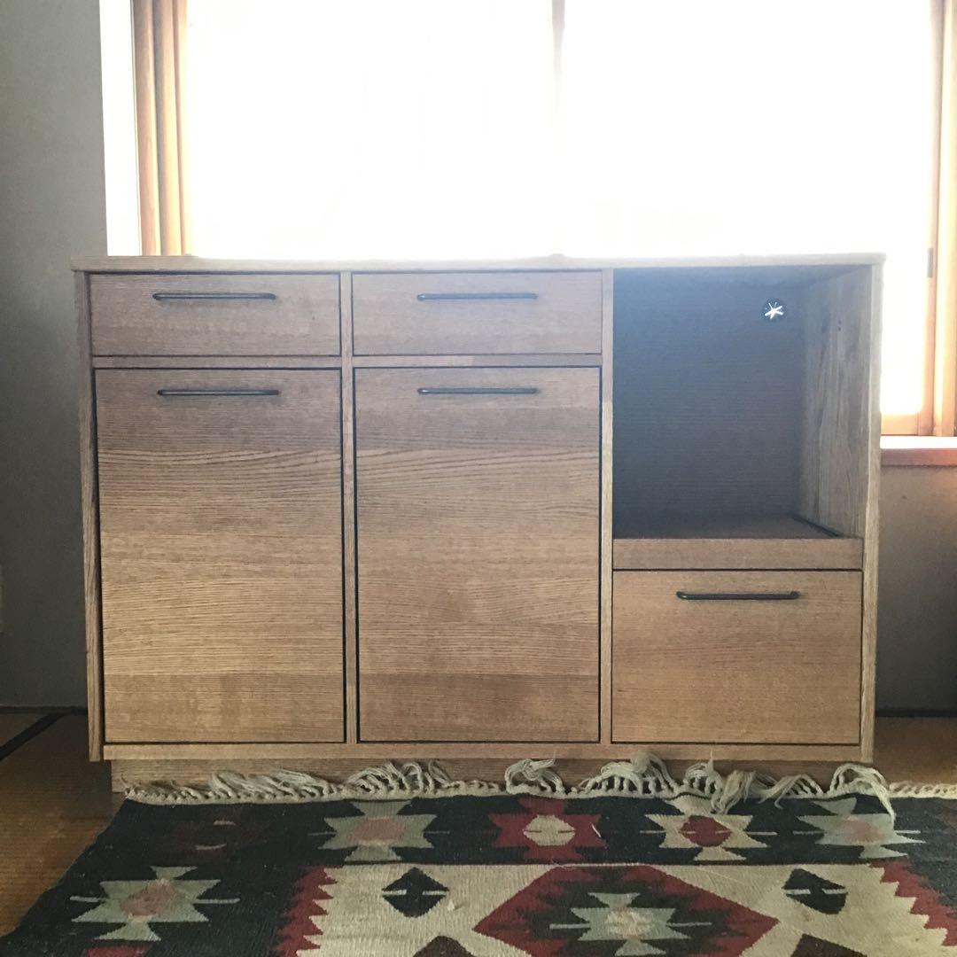 MOMO NATURAL 食器棚　キッチンボード　炊飯器引き出し式　カップボード