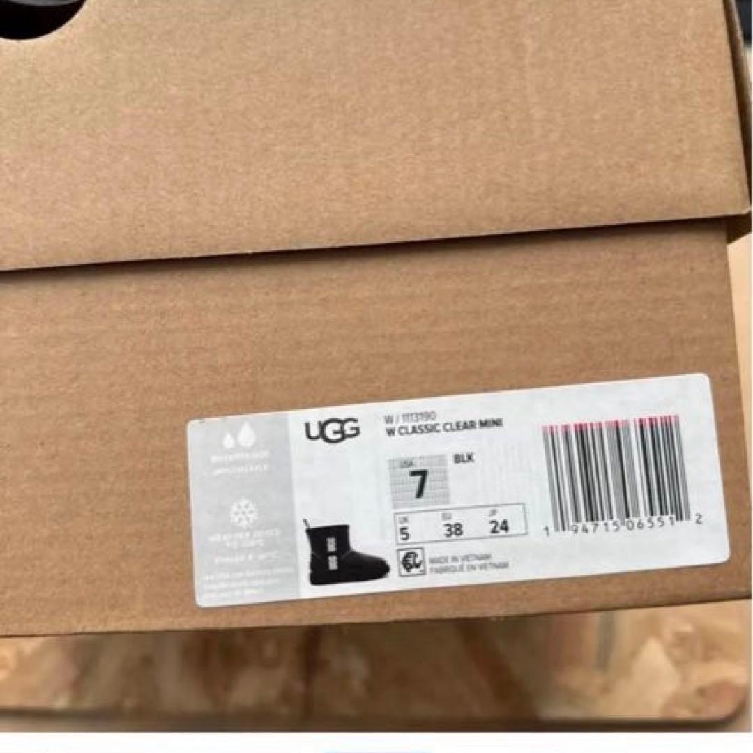 レディース　Ugg ムートンレインブーツ クラシック クリアミニ ブラック