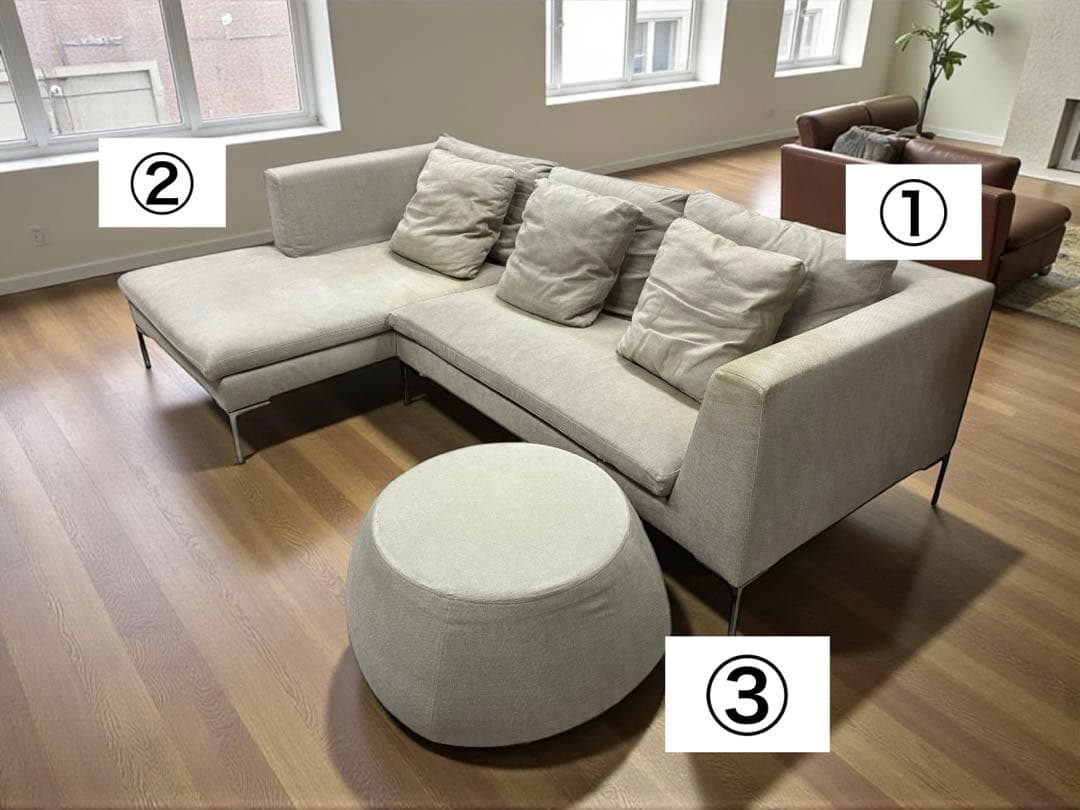 B&B Italia オットマン Ｌ字 b&bイタリア チャールズ ③