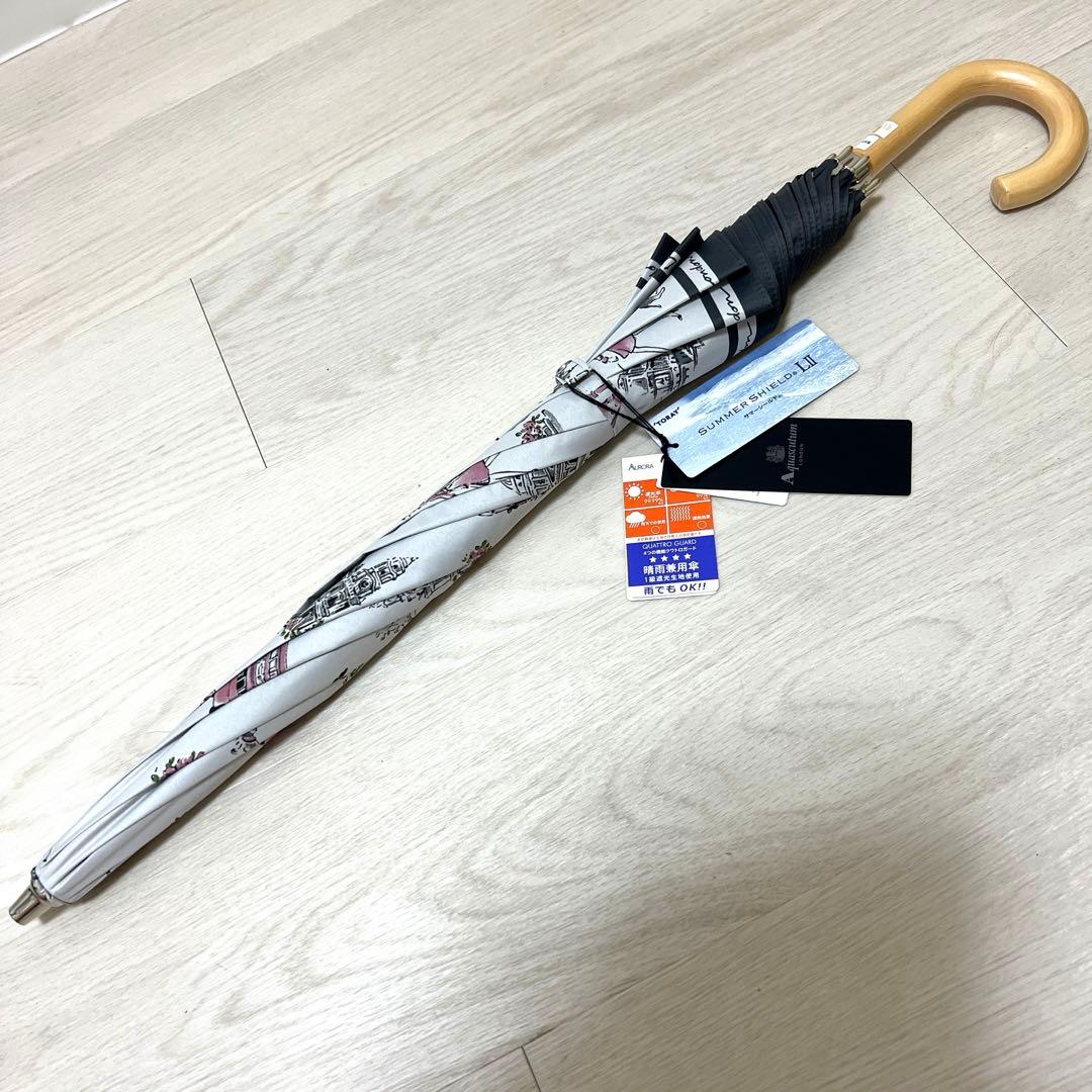 新品アクアスキュータム一級遮光傘 プチパラ伸縮タイプ晴雨兼用 雨傘 軽量 日本製