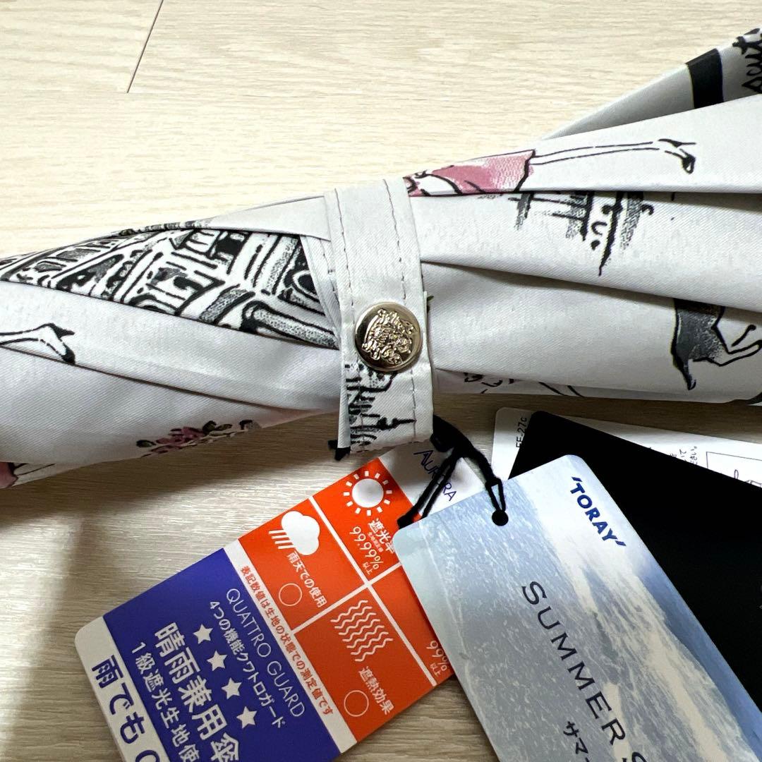 新品アクアスキュータム一級遮光傘 プチパラ伸縮タイプ晴雨兼用 雨傘 軽量 日本製