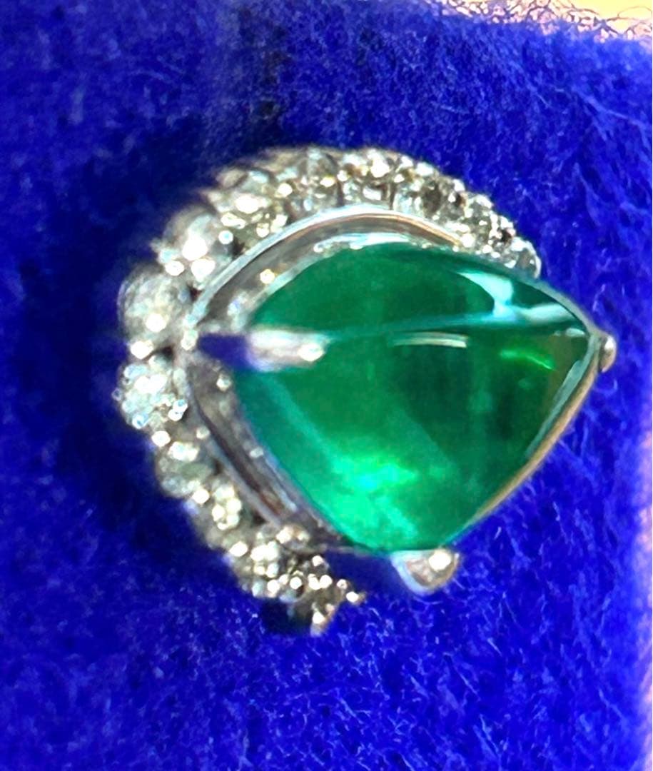 N1737 エメラルド ピンブローチ カフス 1.26ct プラチナ pt900