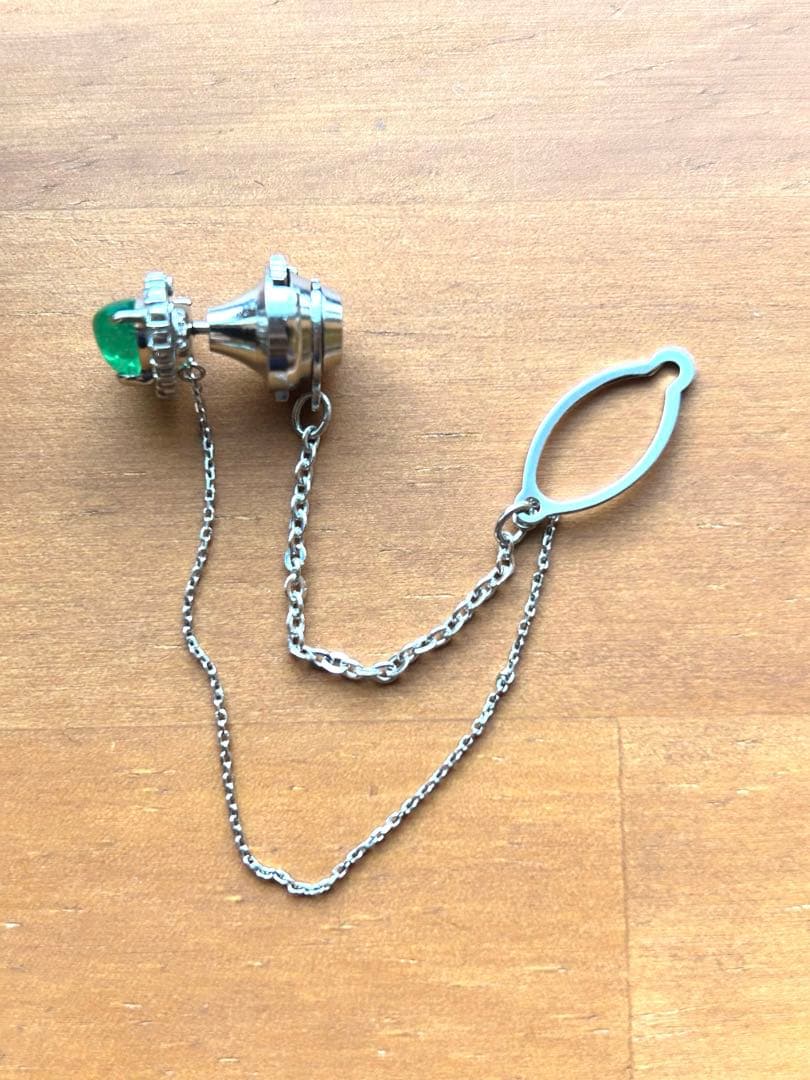 N1737 エメラルド ピンブローチ カフス 1.26ct プラチナ pt900