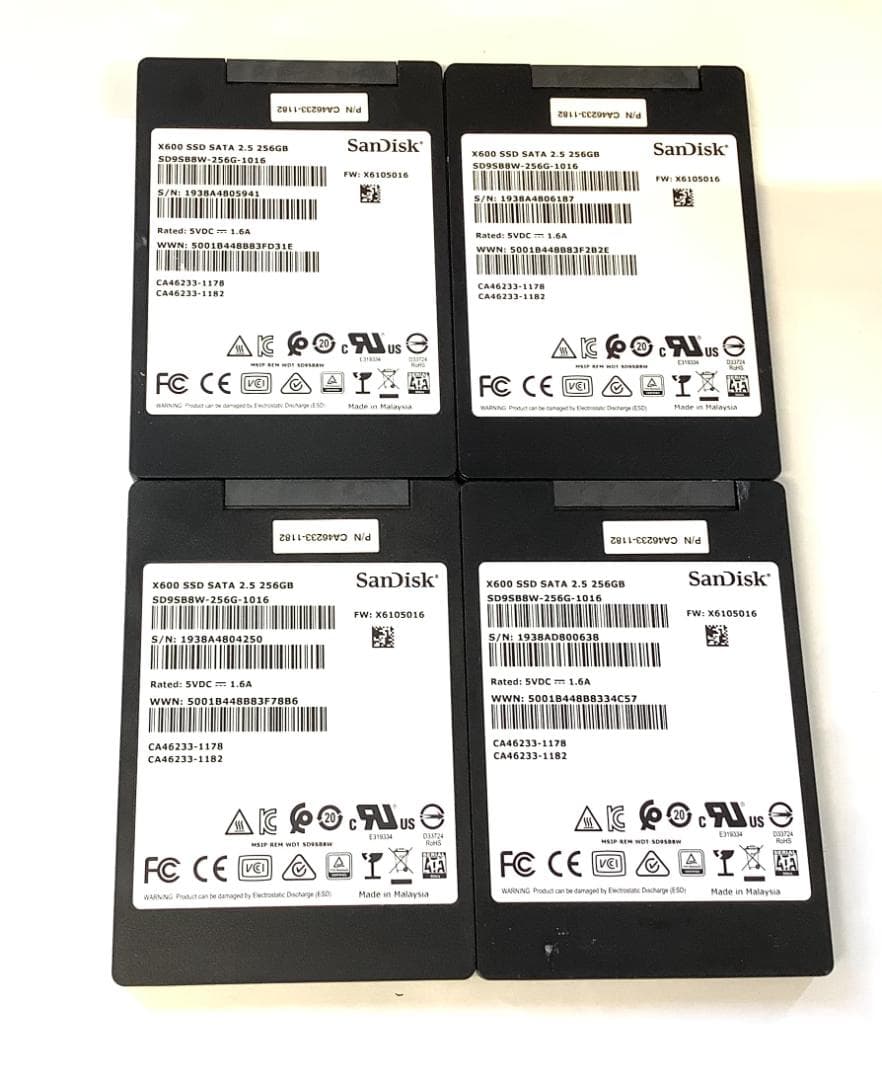②-WA37-SanDisk SATA 256GB 2.5インチ SSD 4点