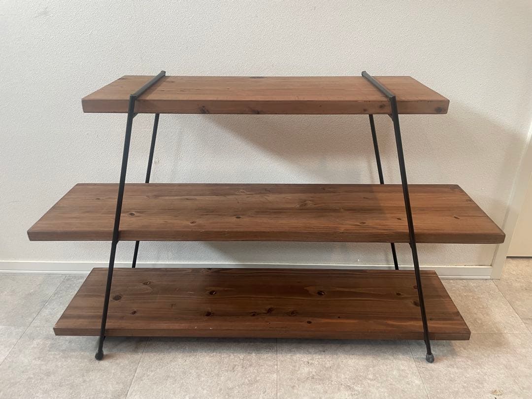 アイアンシェルフ ハシゴ3段 キャンプ アイアン家具　アウトドア ラック