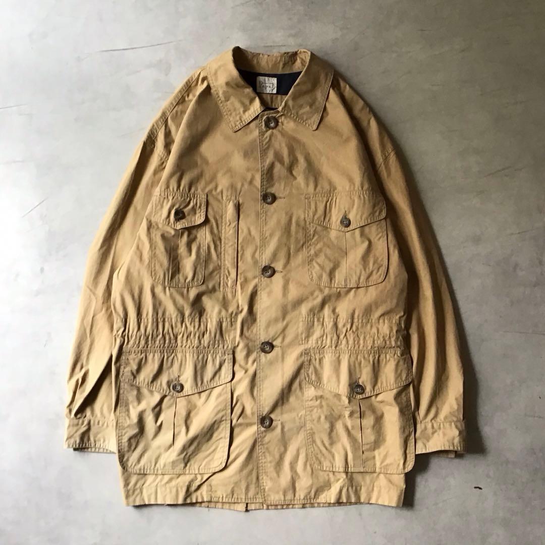papas パパス　カバーオールジャケット　ハンティング　ベージュ