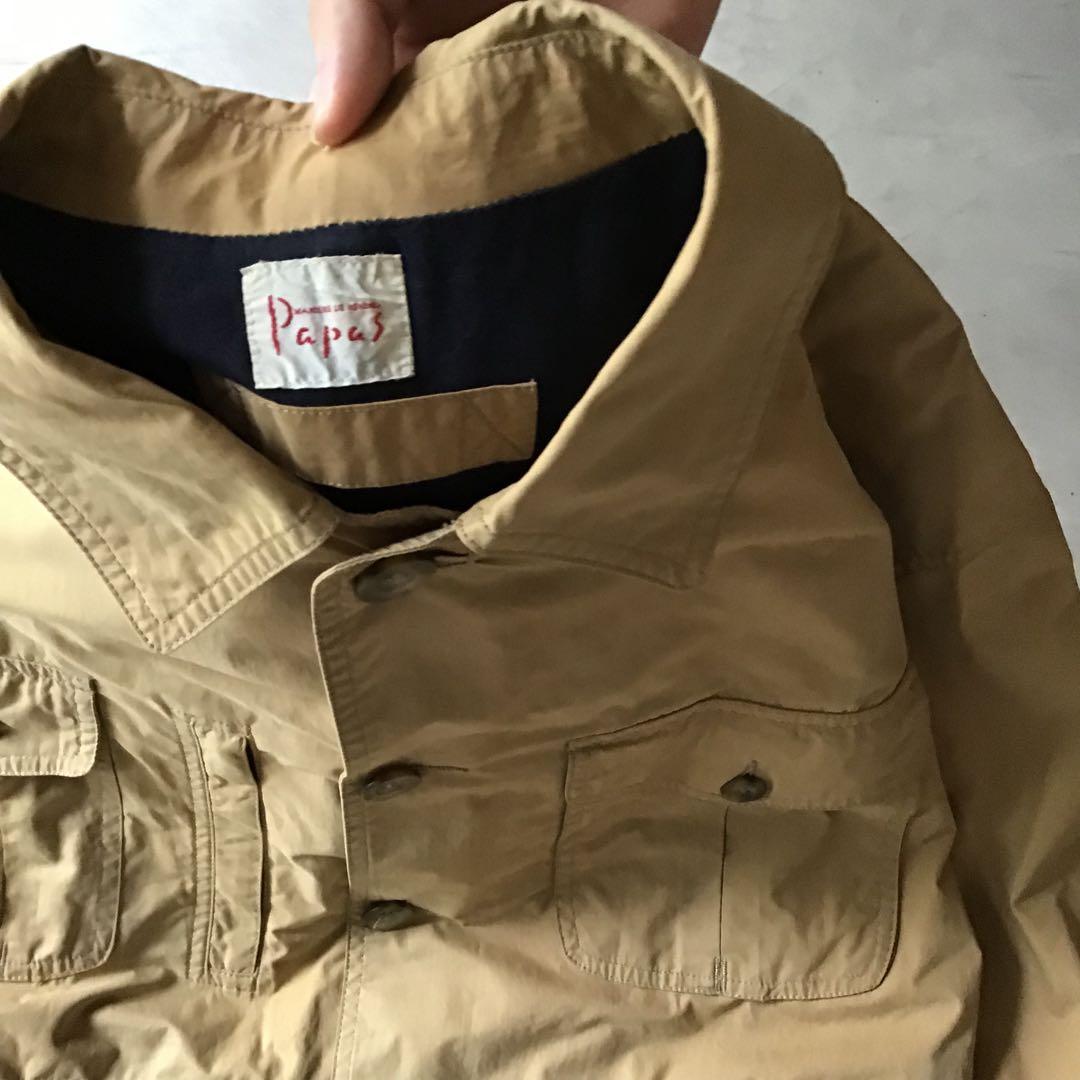 papas パパス　カバーオールジャケット　ハンティング　ベージュ