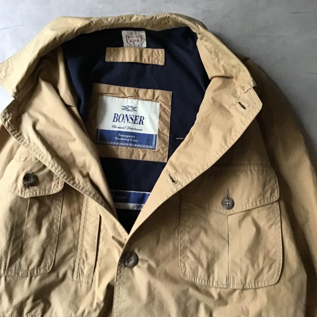 papas パパス　カバーオールジャケット　ハンティング　ベージュ
