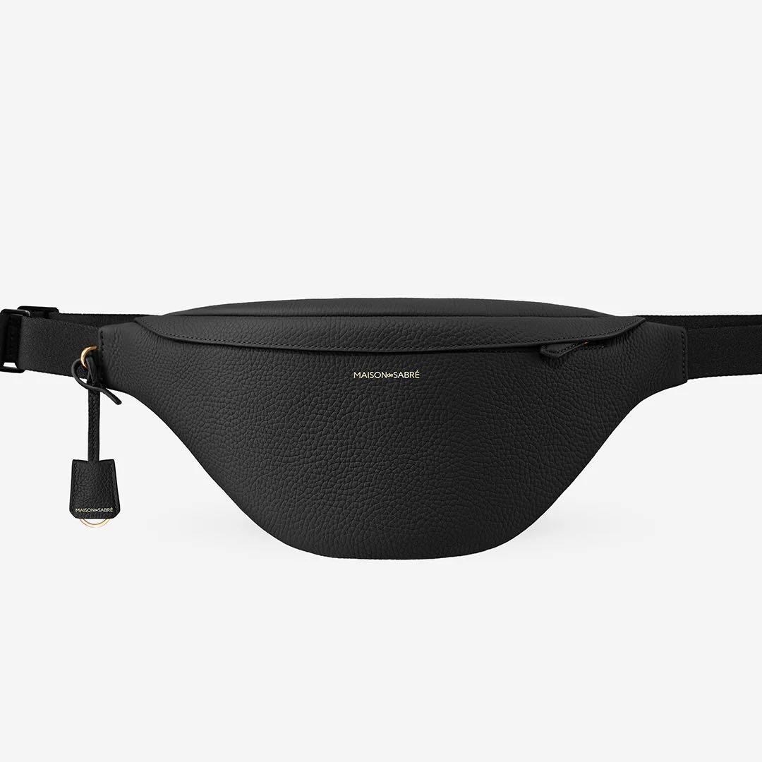 MAISON de SABRÉ ブラックレザー ボディバッグ・ウエストポーチ