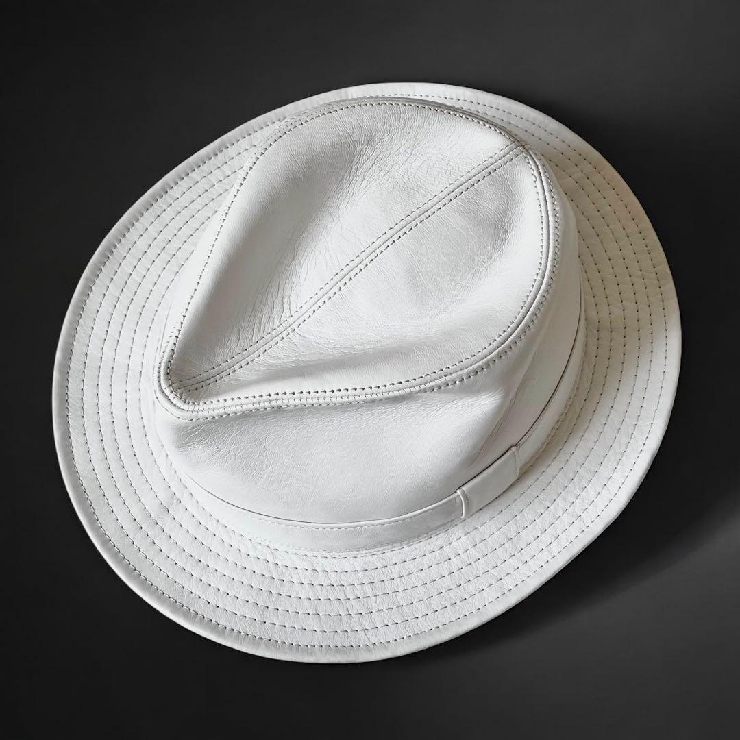 90s Y's for men × Borsalino レザー ハット ホワイト