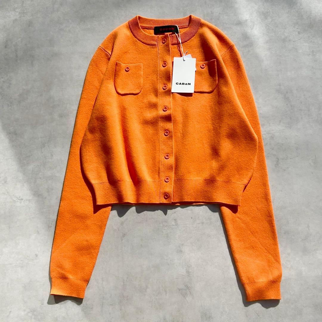 ♡新品タグ付き♡　キャバン　コットンカシミヤクルーネックカーディガン　オレンジ