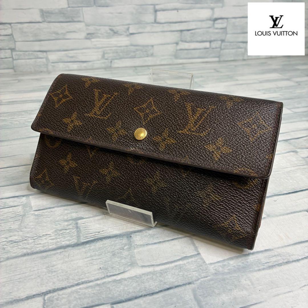 極美品　60 ルイヴィトン モノグラム 三つ折り財布　長財布　hu4