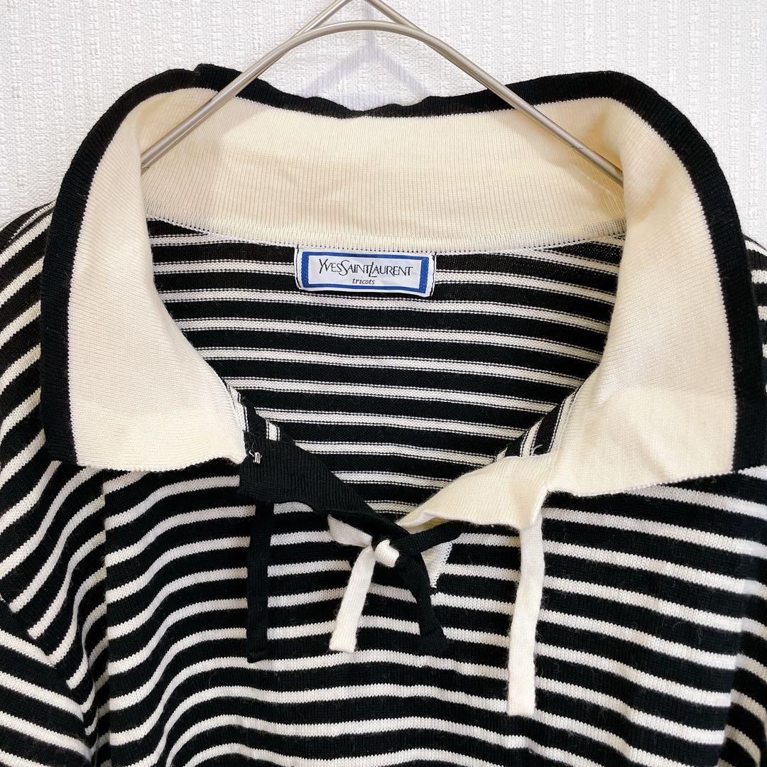 イヴ・サンローラン　ヴィンテージ　ニット　ボーダー ウール100% M 長袖