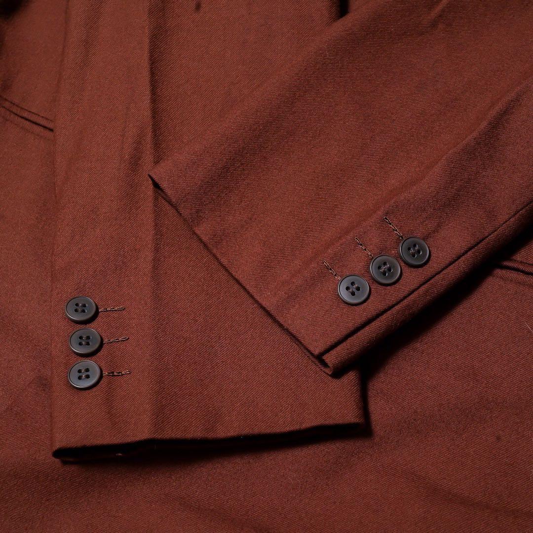 ヴィンテージ ダークブラウン カラー ダブル ウール セットアップ スーツ 茶