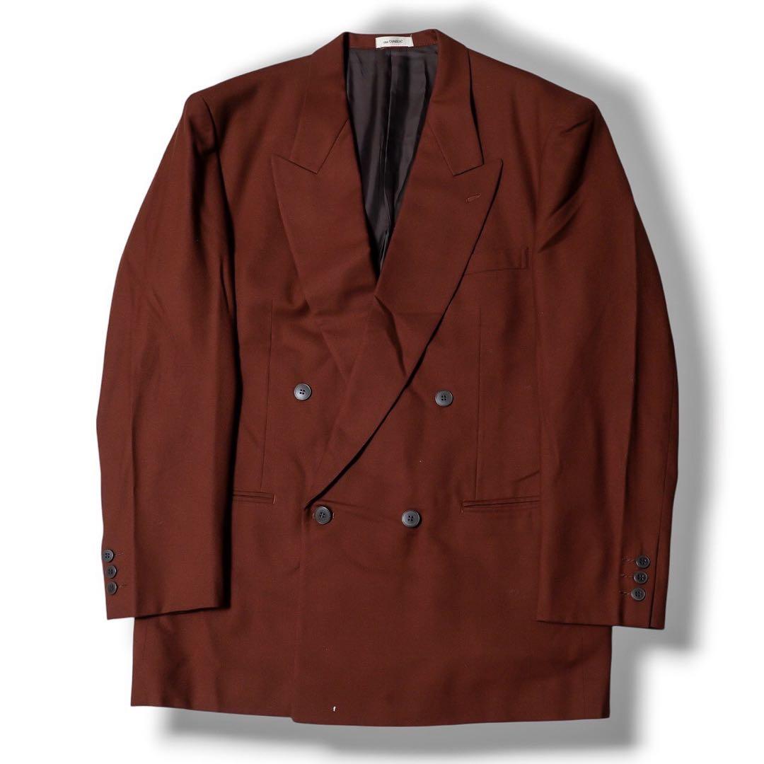 ヴィンテージ ダークブラウン カラー ダブル ウール セットアップ スーツ 茶