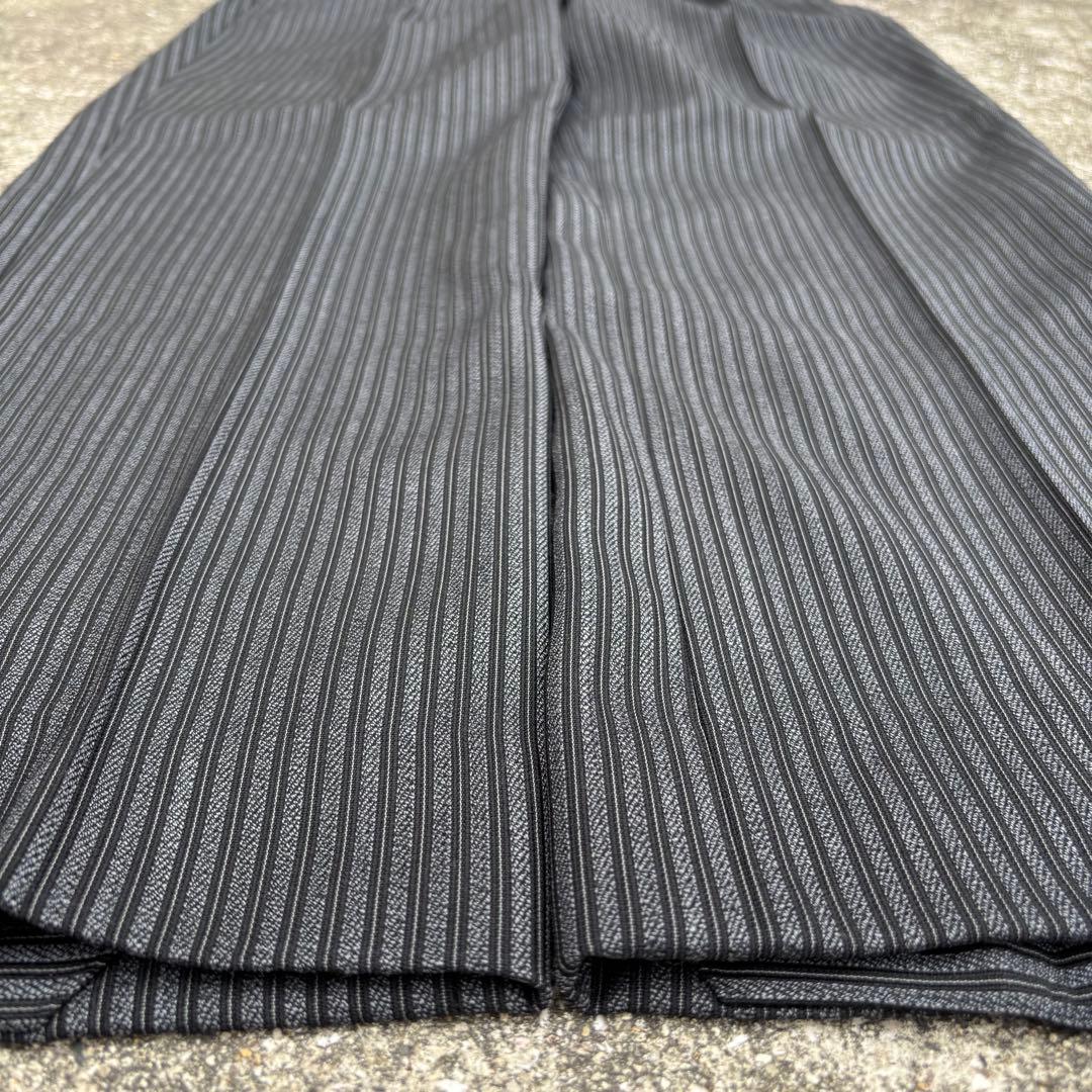 70s vintage ウールスラックス ストライプ ブラック 肉厚