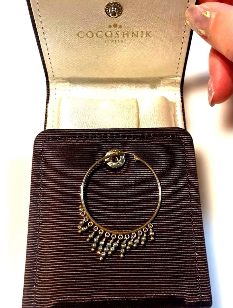 COCOSHNIK ココシュニック　K10 YG/WG フープピアス　片耳