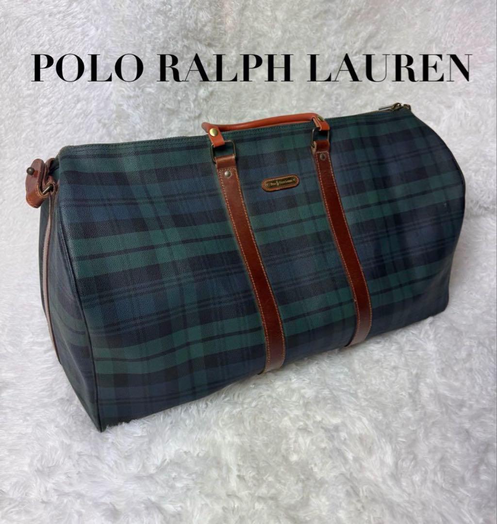 Polo Ralph Lauren 大容量 チェック柄ボストンバッグ 2way