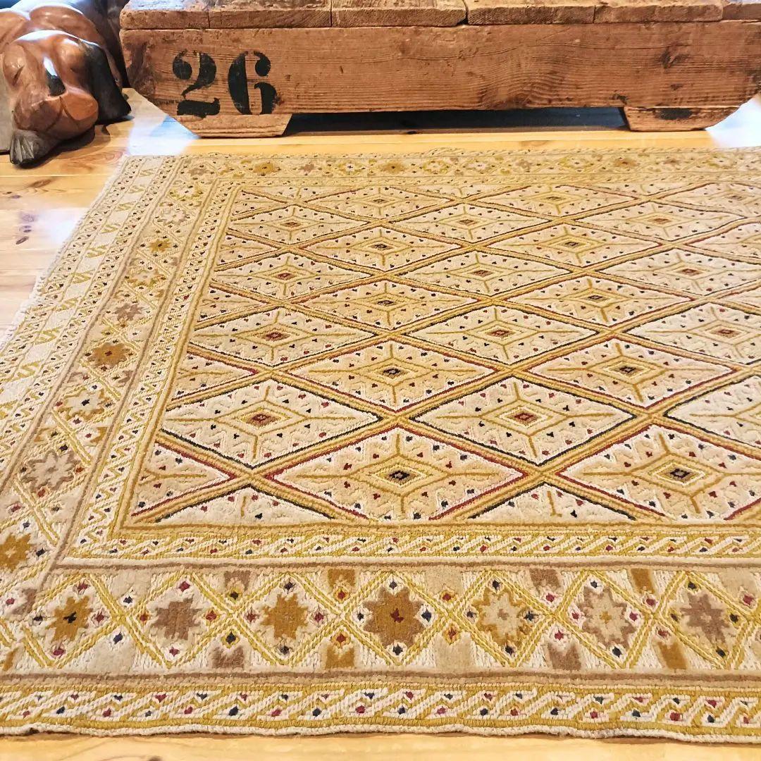 【値下げご依頼】90s マシュワニ　トライバルラグ　アフガン　ヴィンテージラグ