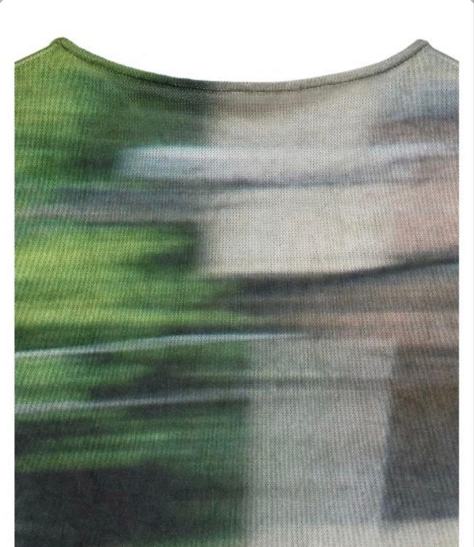 トップス AMERI UND LANDSCAPE PRINT LONG TOP