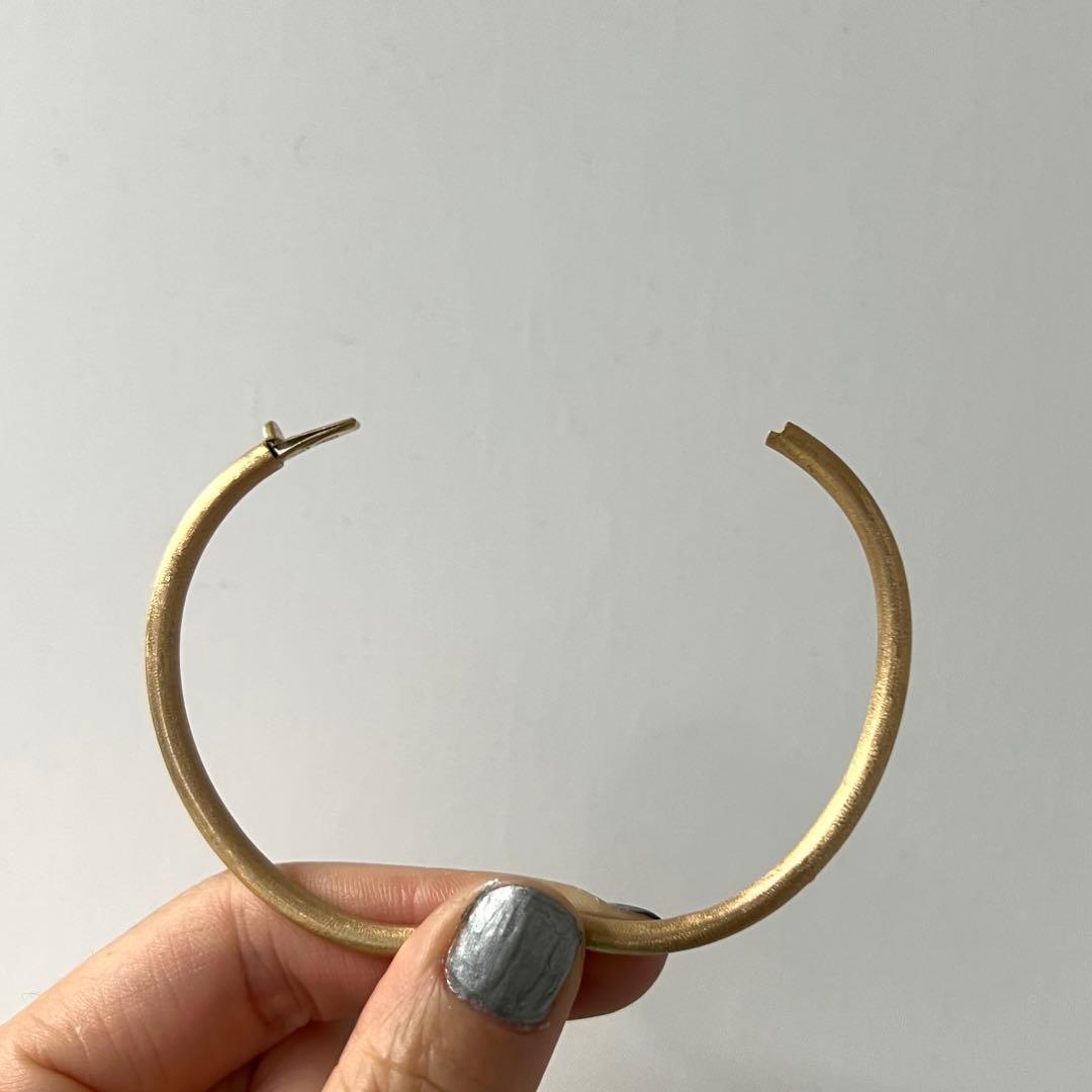 豪華　K18 バングル　ピンクゴールド　マットよりのスターダスト加工