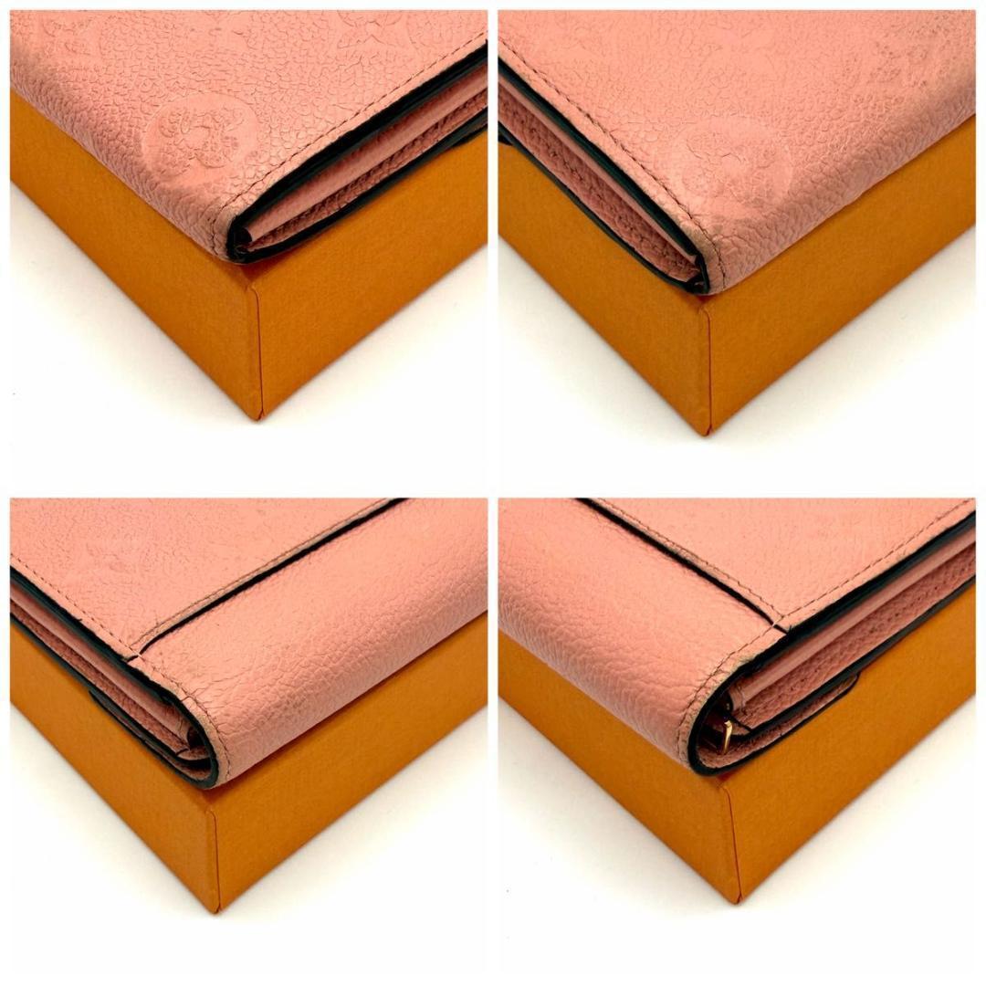 ルイヴィトン アンプラント サラ 長財布 レザー ローズ ピンク M64082