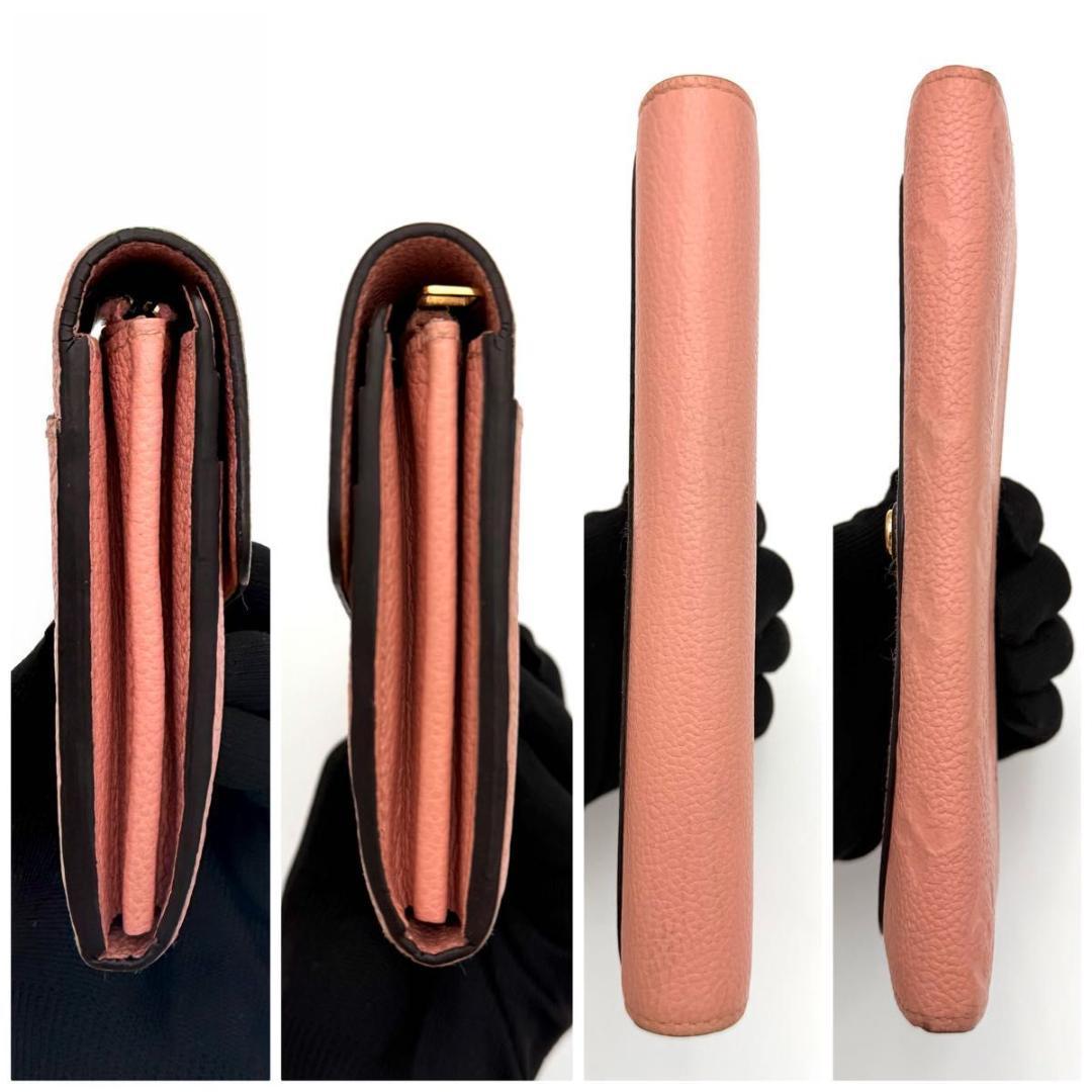 ルイヴィトン アンプラント サラ 長財布 レザー ローズ ピンク M64082