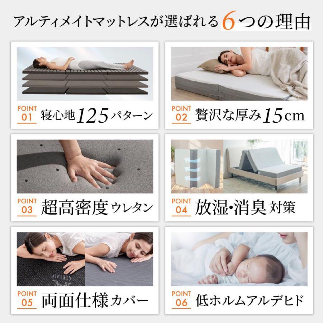 【状態良・送料込】GOKUMIN セミダブルマットレス黒(低反発、三つ折)