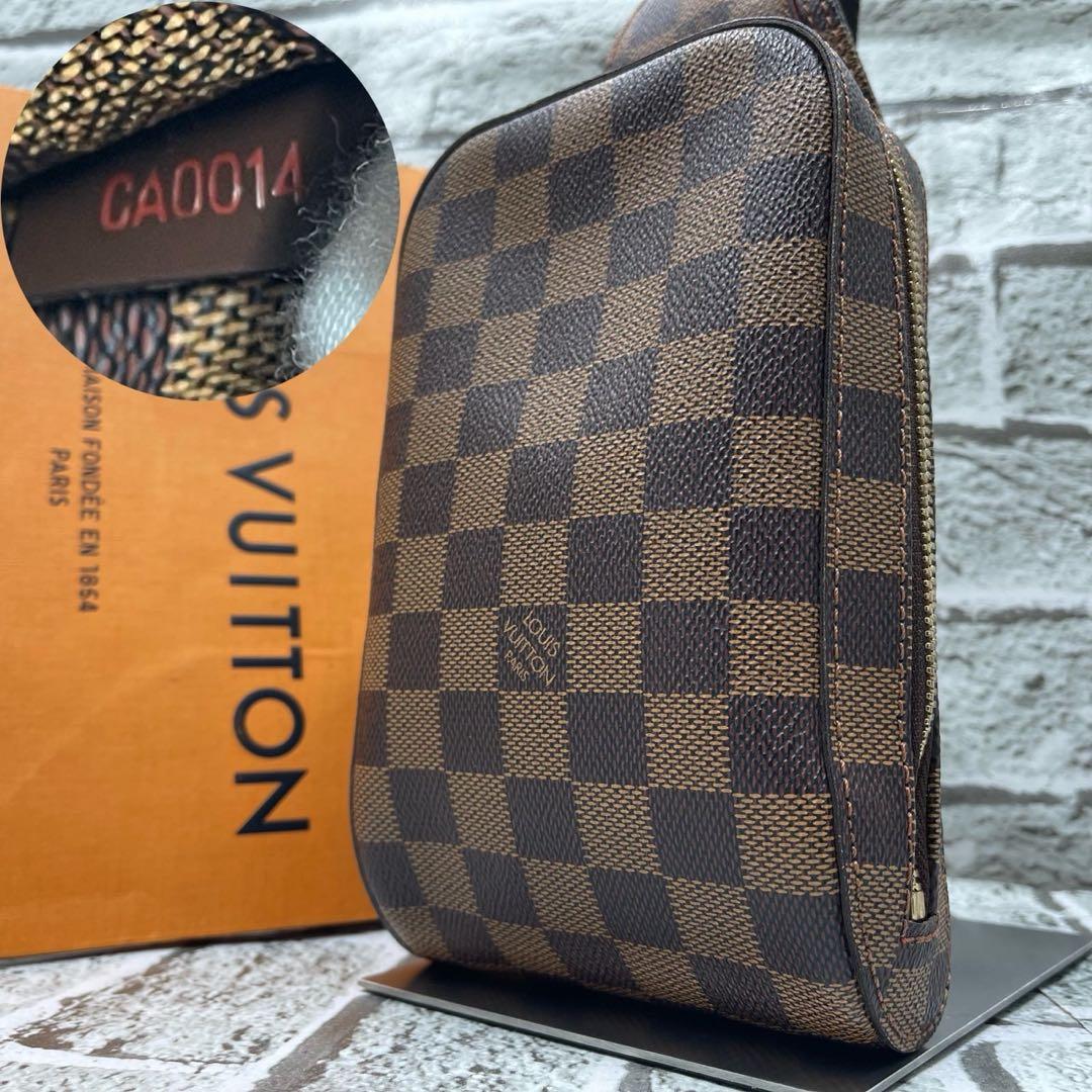 美品 ルイヴィトン ボディバッグ 斜め掛け ジェロニモス ダミエ エベヌ