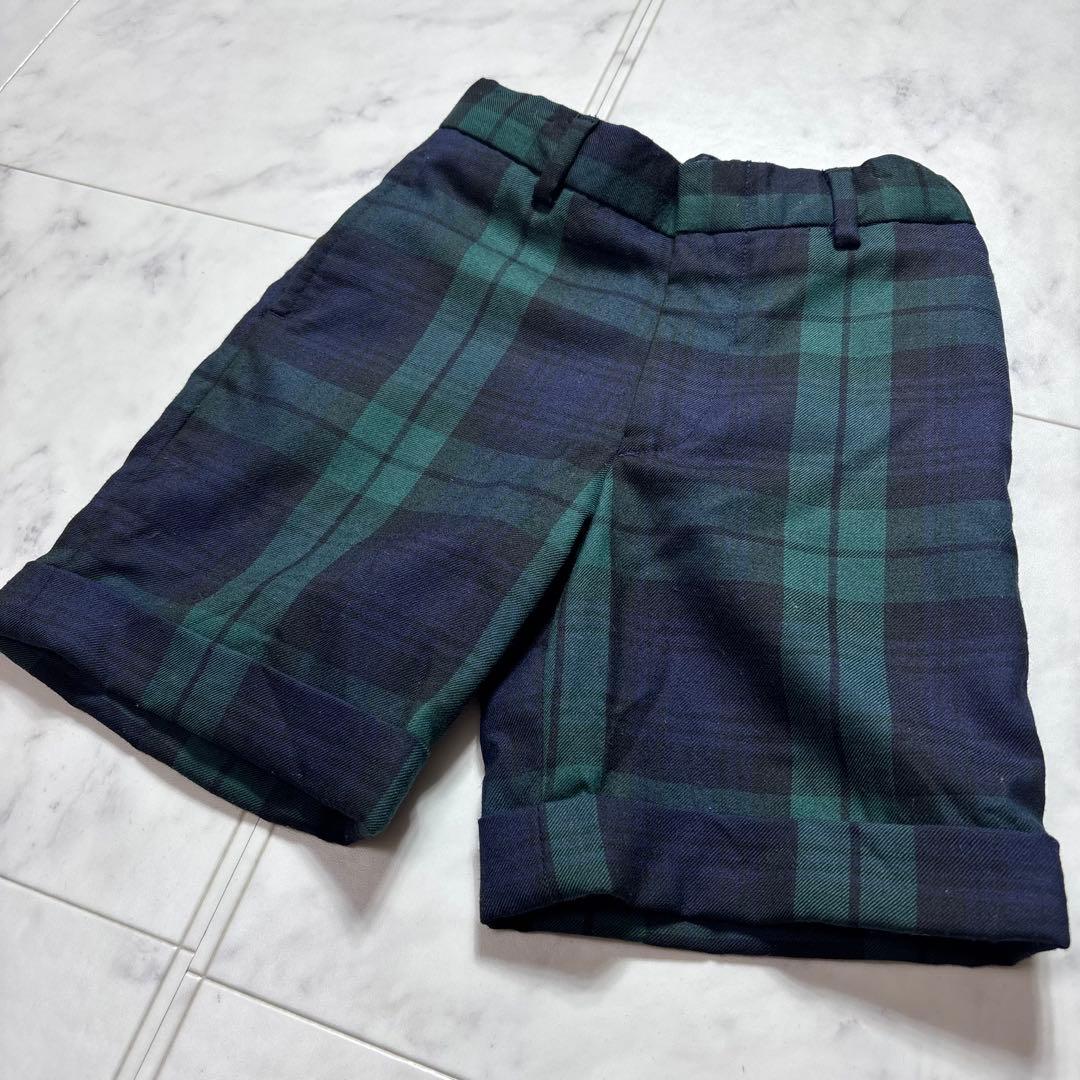 ラルフローレン キッズフォーマル 120/110 紺ブレ チェックパンツ スーツ