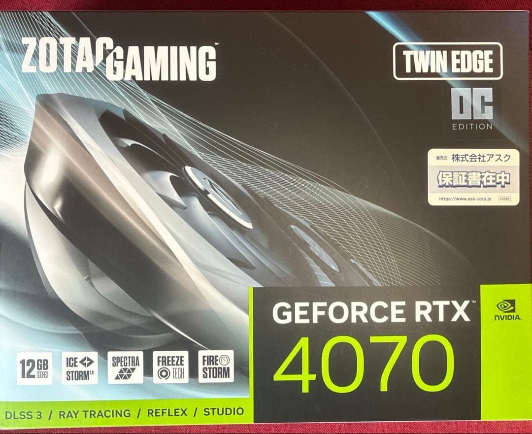グラフィックボード・グラボ・ビデオカード ZOTAC RTX4070 12GB