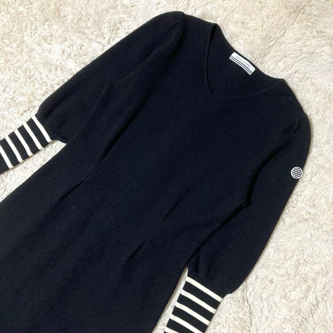 BORDERS at BALCONY ニットワンピース ロング ブラック 38